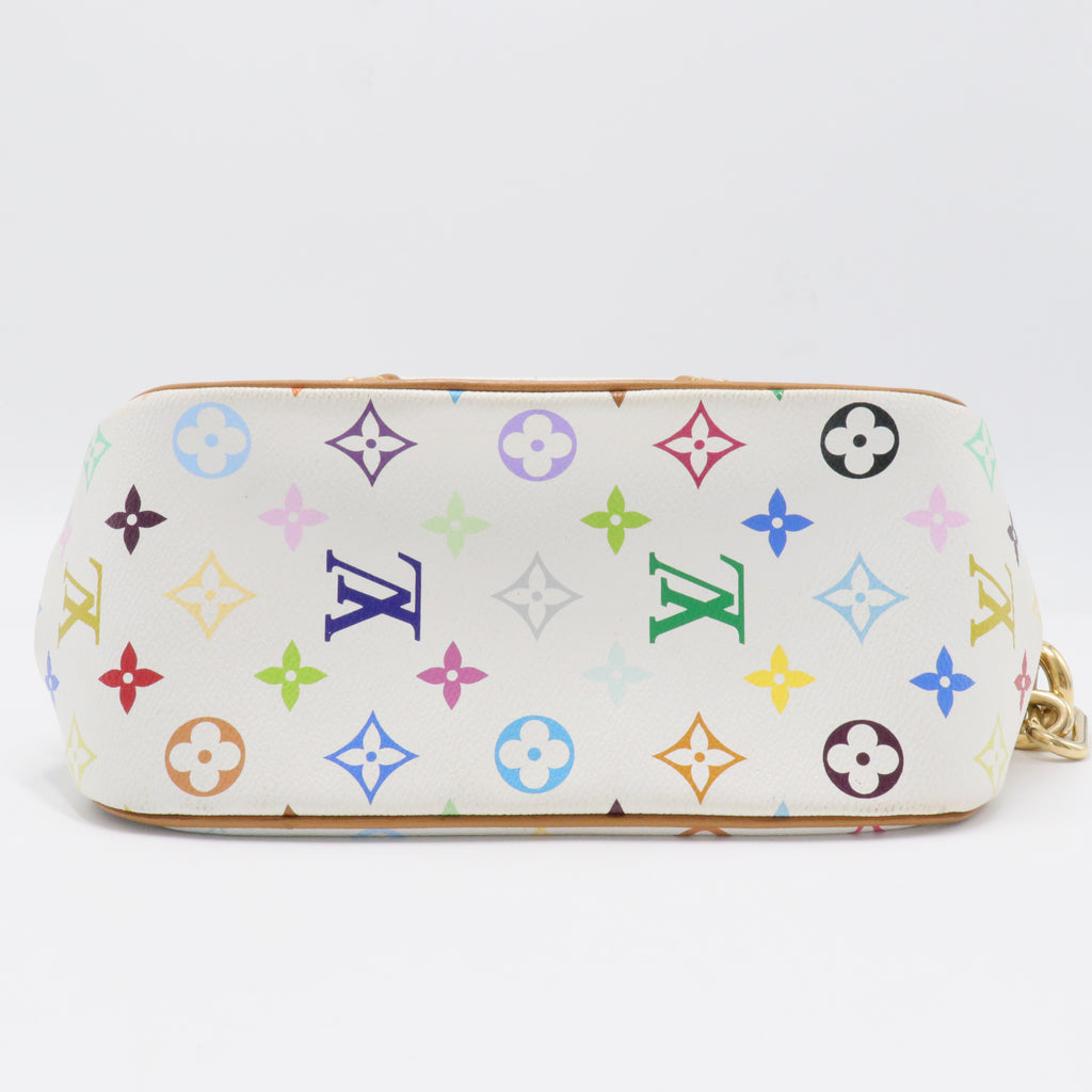 Marilyn White Multicolor Monogram Canvas Shoulder Bag