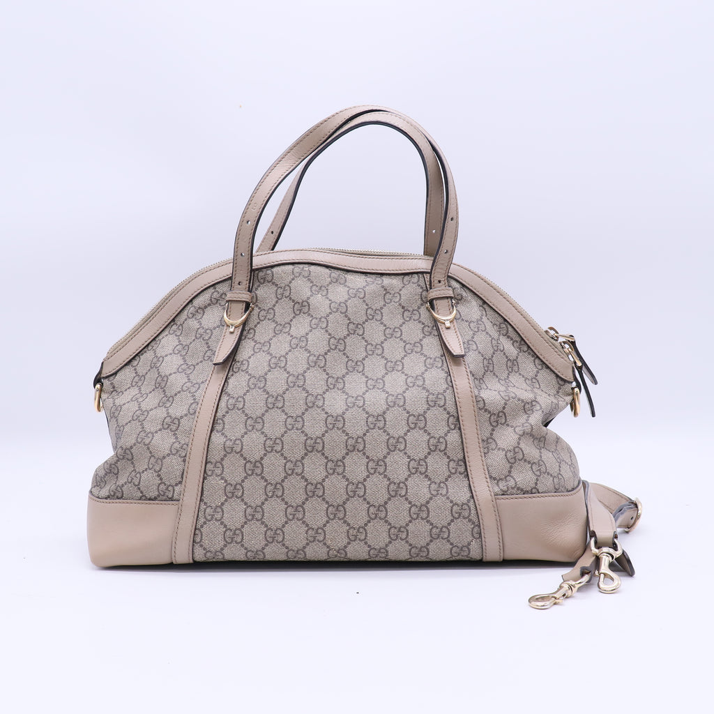 GG Supreme Monogram Medium Nice Top Handle Dome Bag Beige B21197