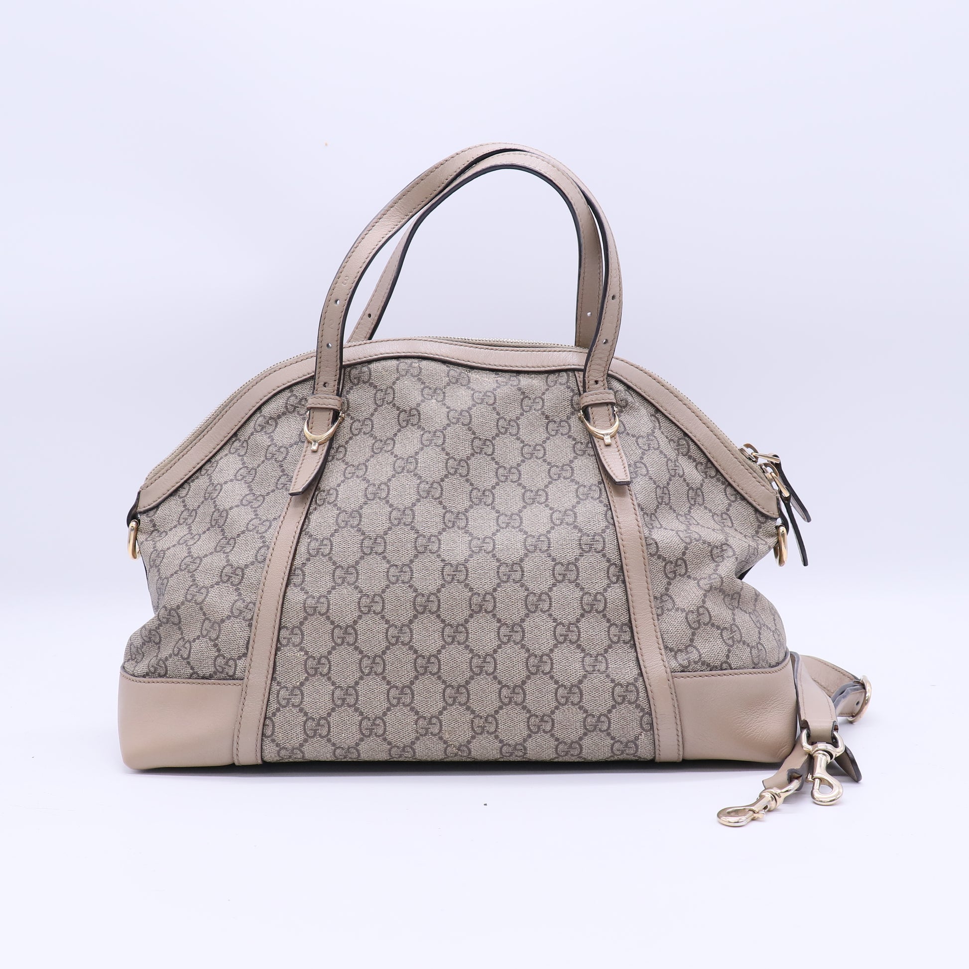 GG Supreme Monogram Medium Nice Top Handle Dome Bag Beige B21197