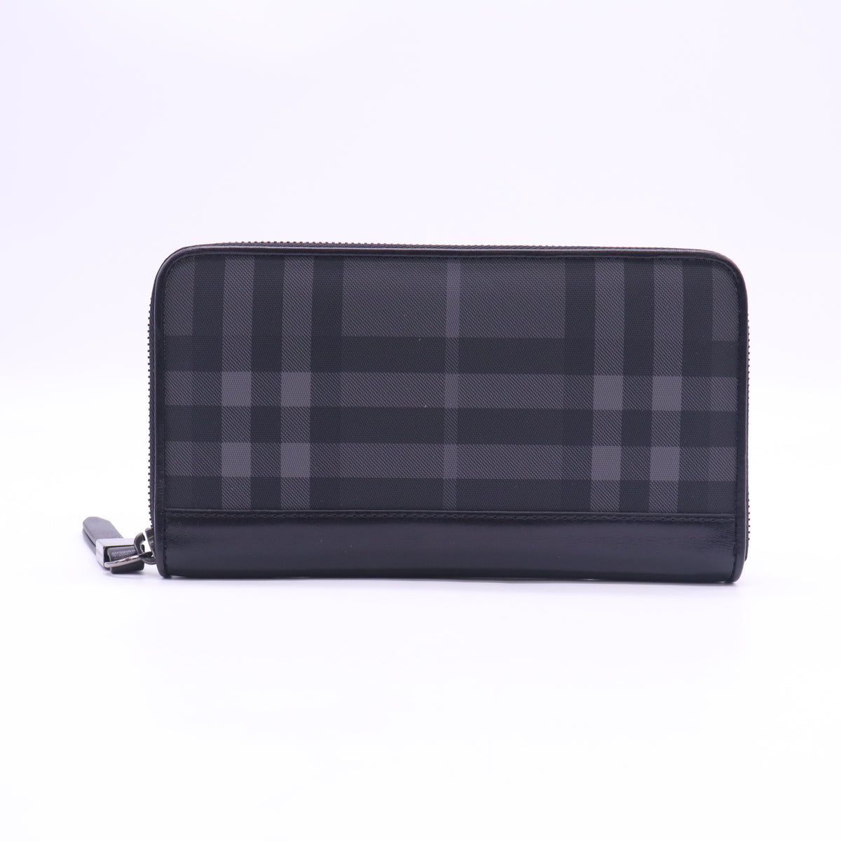 Burberry Charcoal London Check Zip Around Wallet W23387