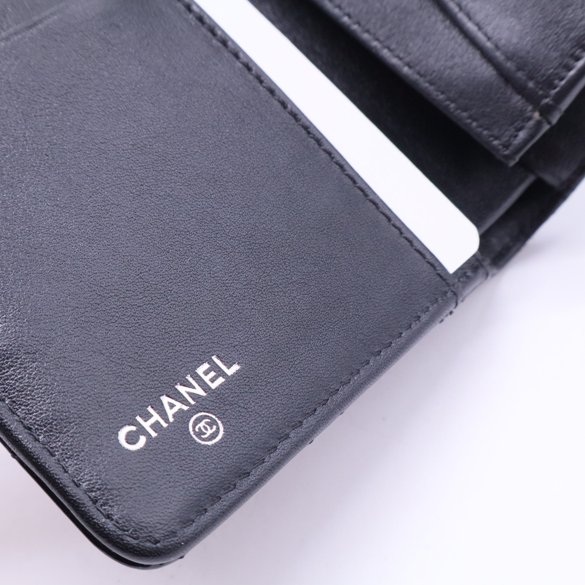Black Quilted Patent Leather Flap Long Wallet W20044