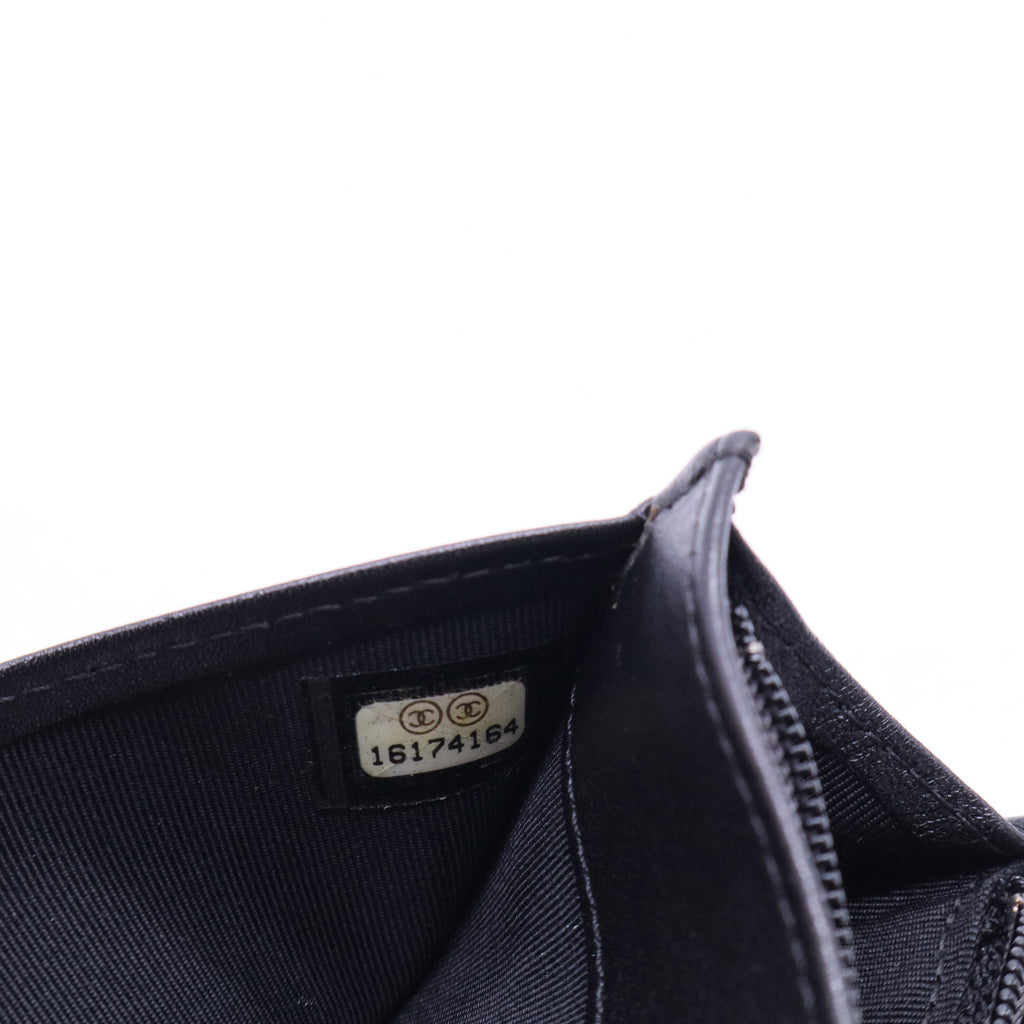 Black Quilted Patent Leather Flap Long Wallet W20044
