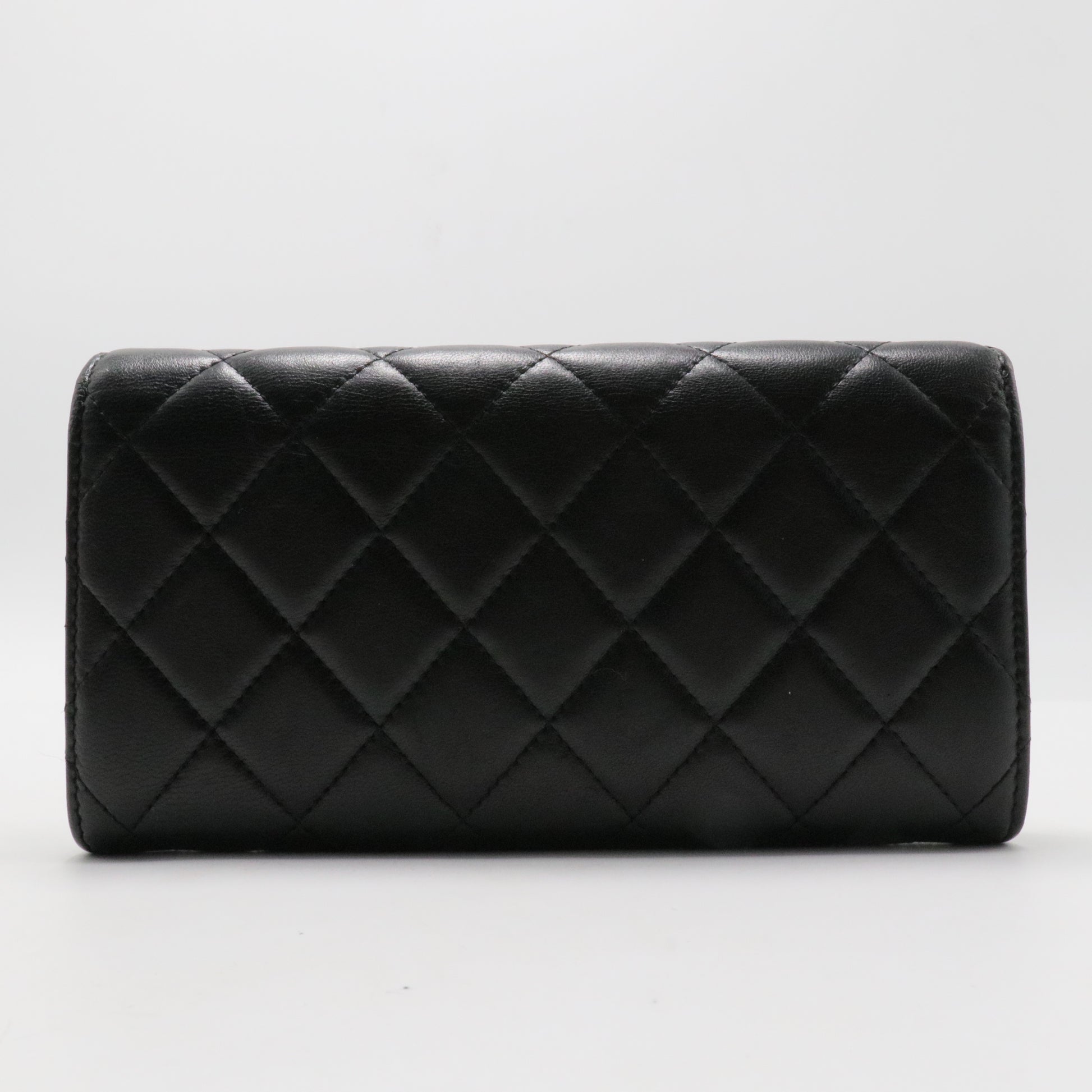 Lambskin Quilted Large Gusset Flap Wallet