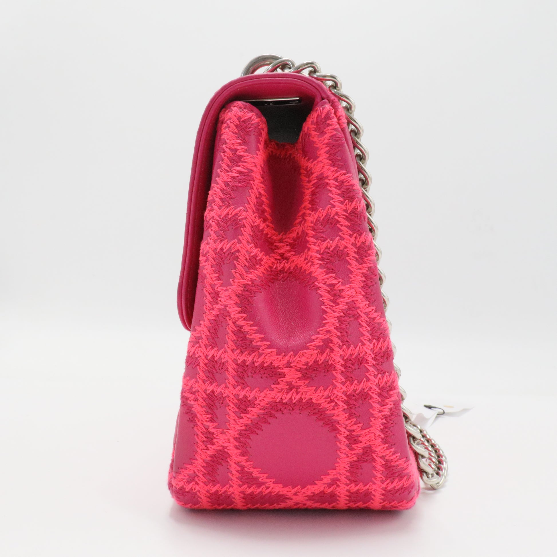 Miss Dior Small Embroidered Pink Leather