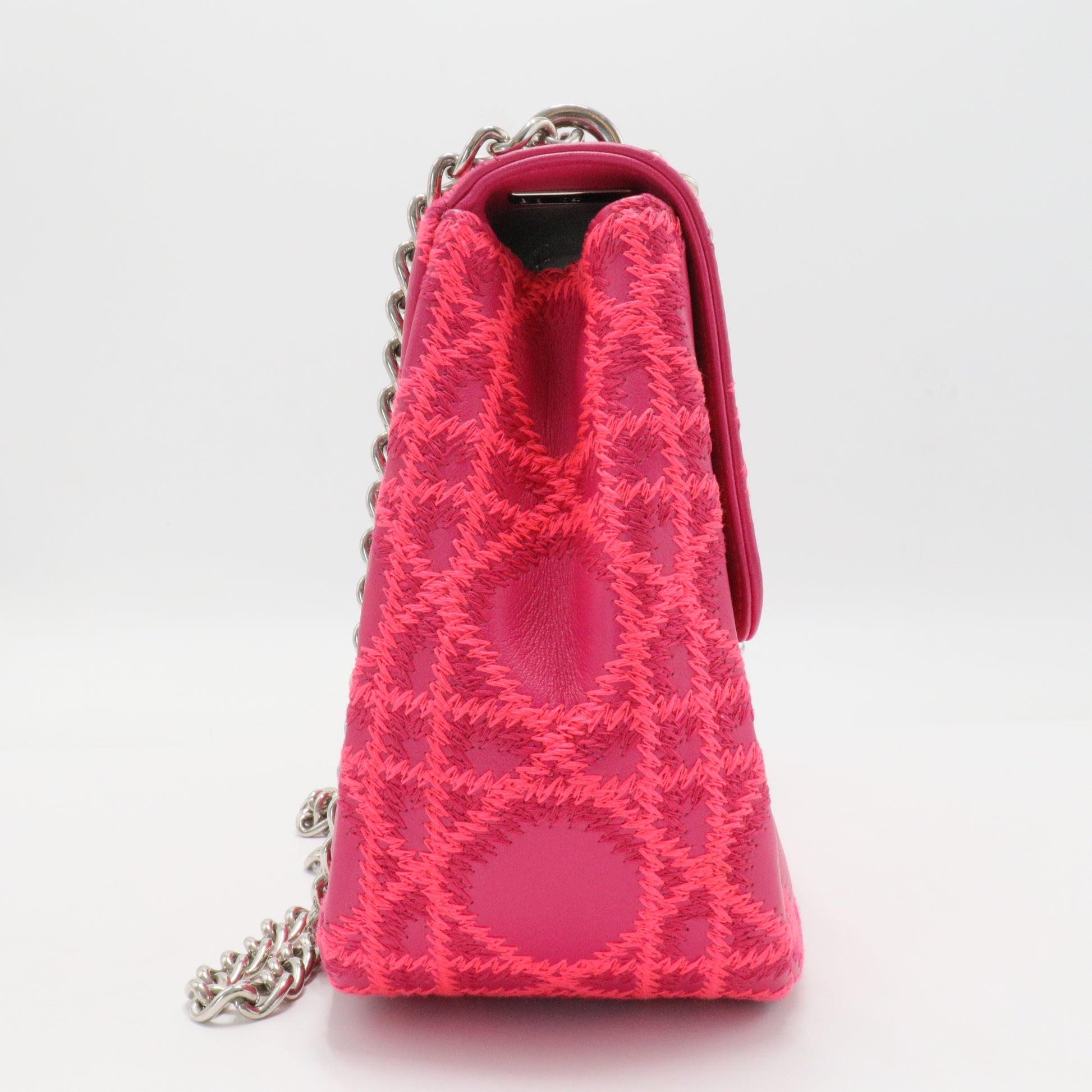 Miss Dior Small Embroidered Pink Leather