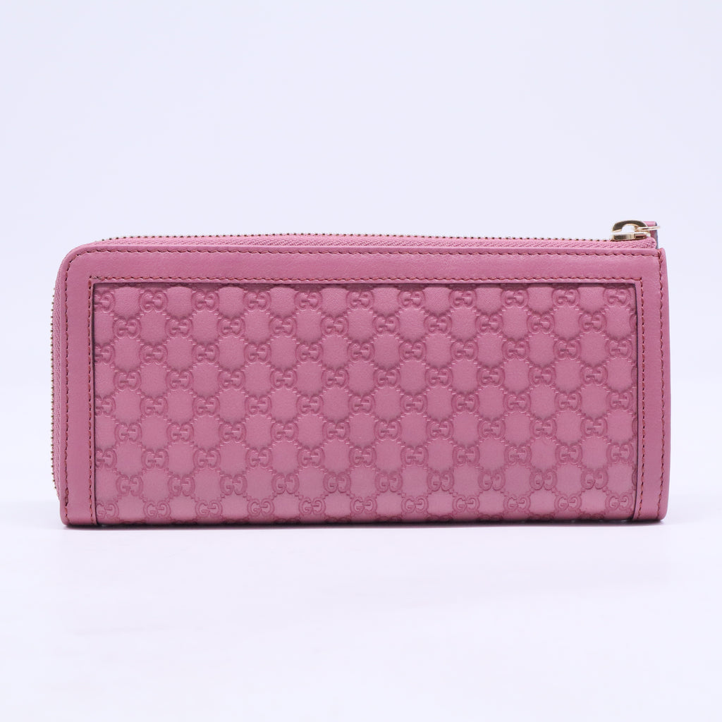 Pink Microguccissima Sukey Zip Around Wallet W20498