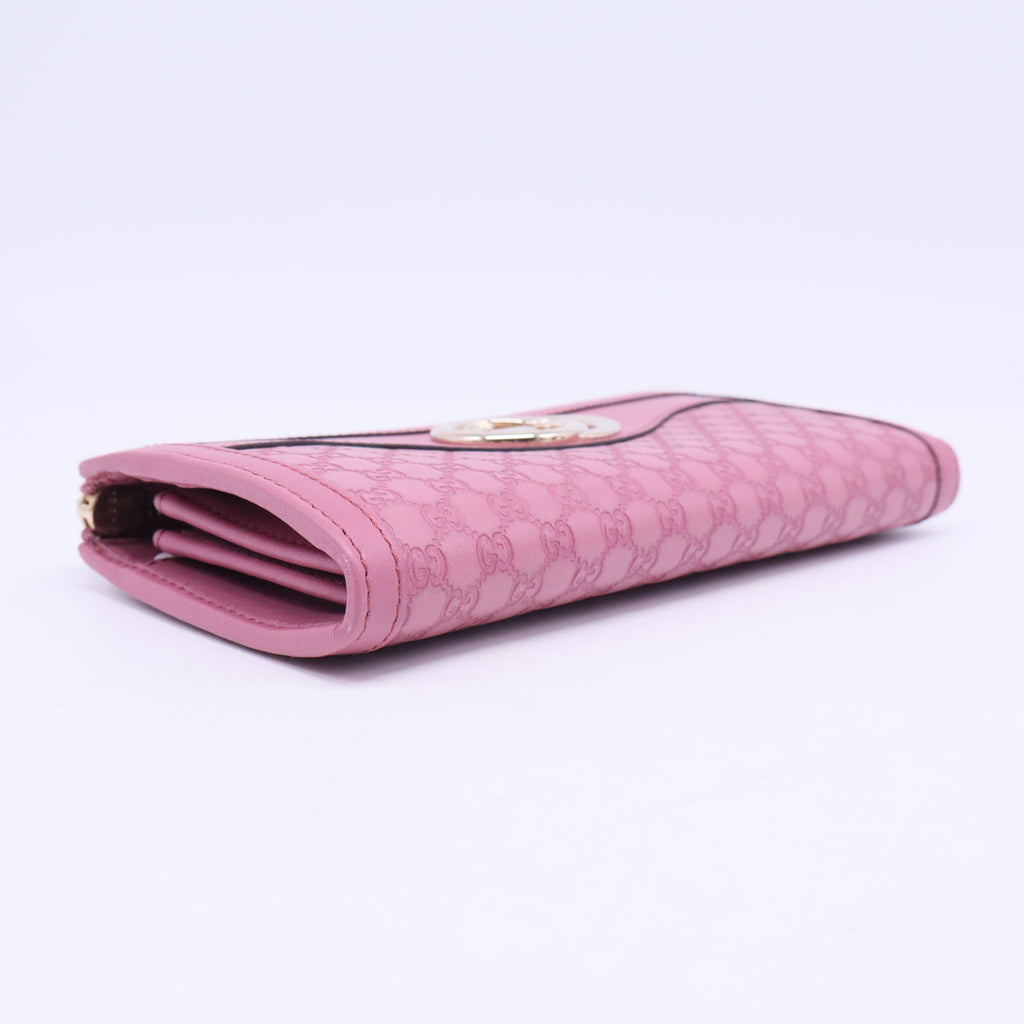 Pink Microguccissima Sukey Zip Around Wallet W20498
