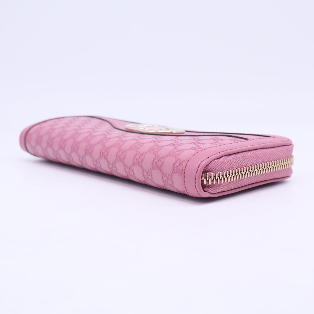 Pink Microguccissima Sukey Zip Around Wallet W20498