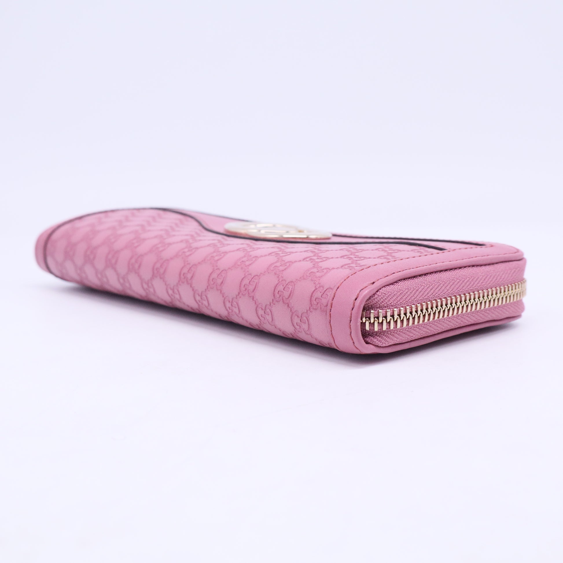 Pink Microguccissima Sukey Zip Around Wallet W20498