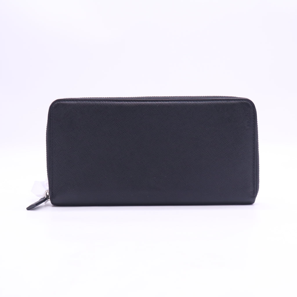 Prada Saffiano Leather Zip Around Wallet W23205