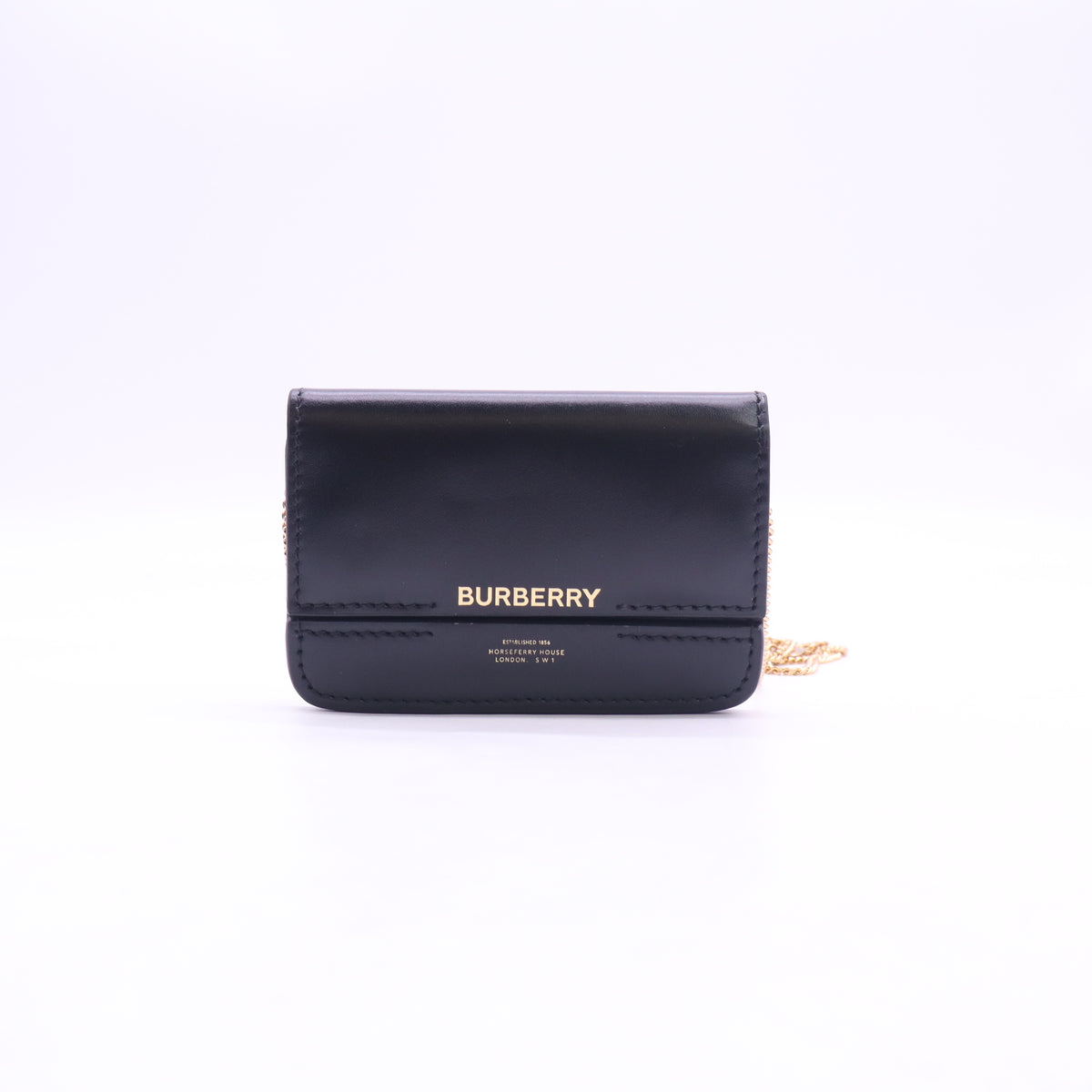 Leather Mini Jody Chain Card Case Black W23412