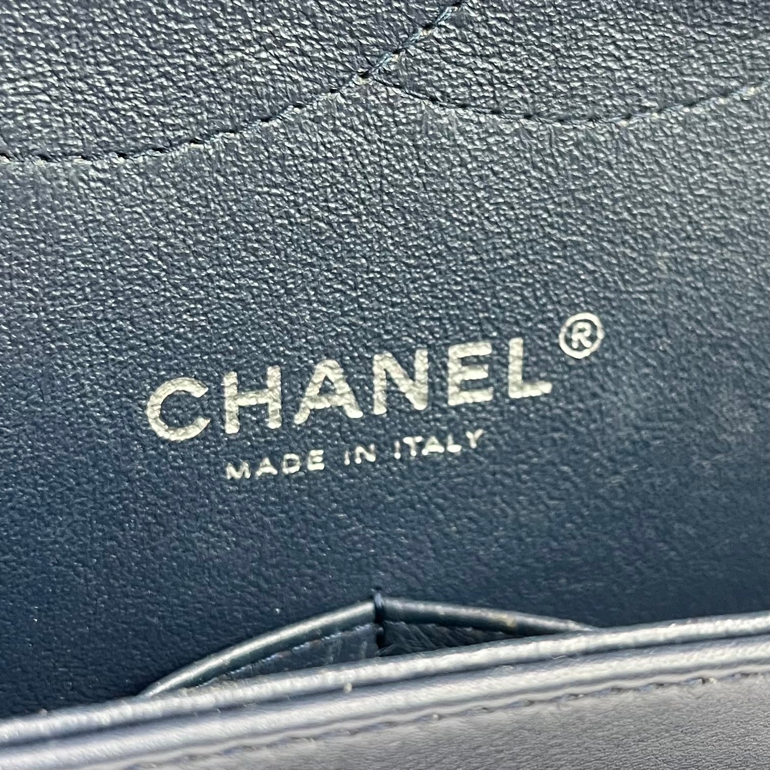 Patent Chevron Quilted Rectangular Flap Navy Blue twins