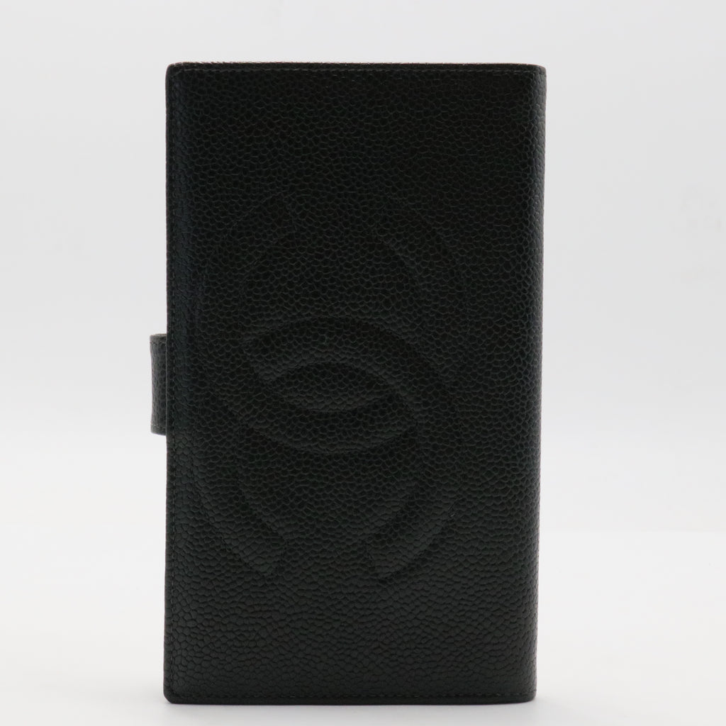 Long Wallet Caviar Skin Black CC Auth