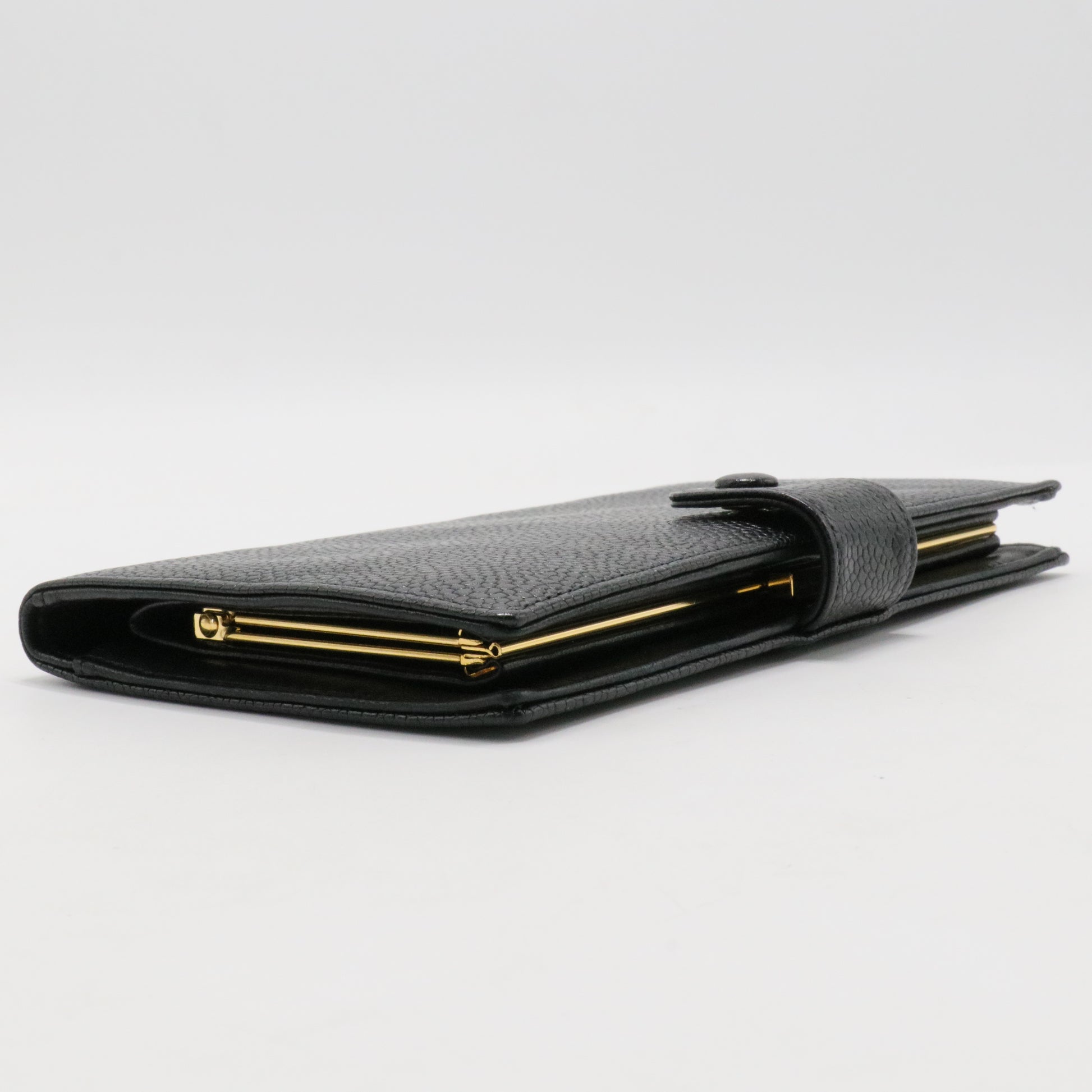 Long Wallet Caviar Skin Black CC Auth