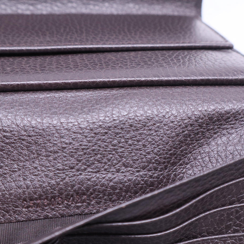 Brown Guccissima Leather Continental Flap Wallet W20500