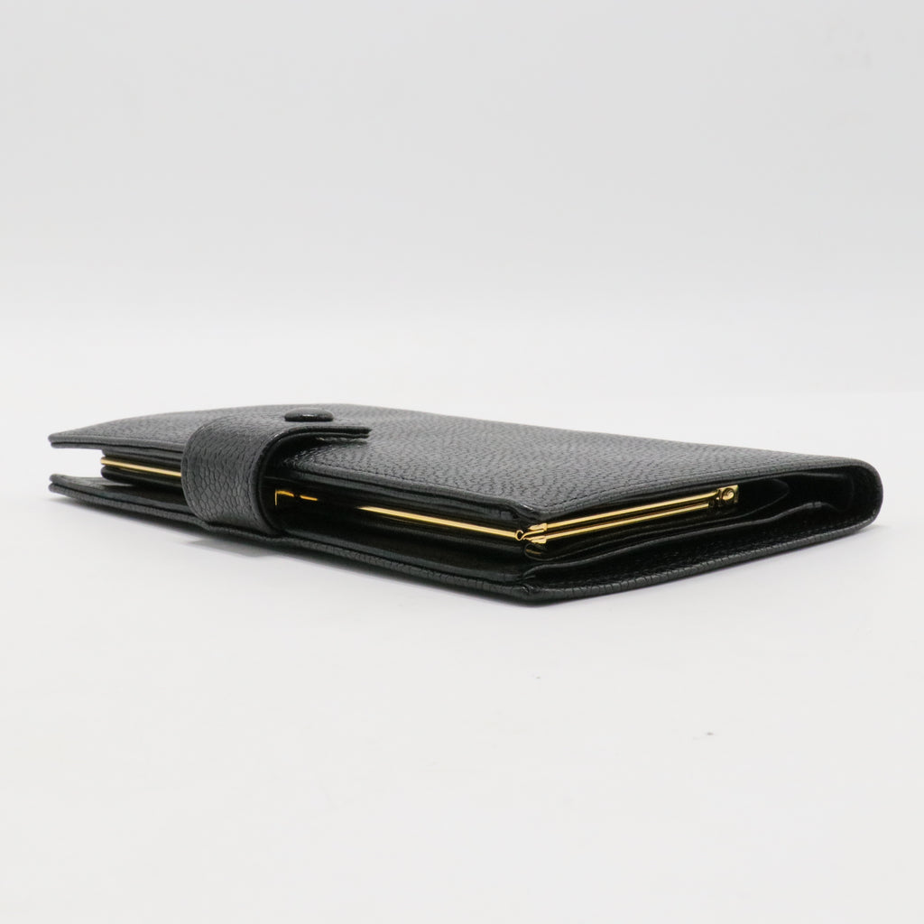 Long Wallet Caviar Skin Black CC Auth