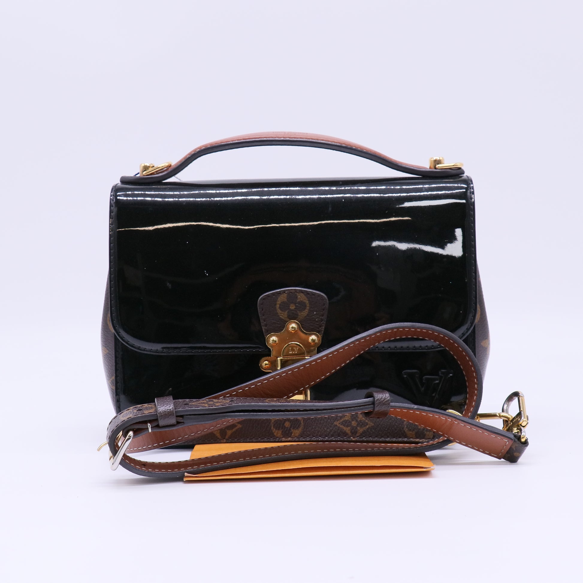 Louis Vuitton Patent Calfskin Monogram Cherrywood BB Black twins LDJ4640
