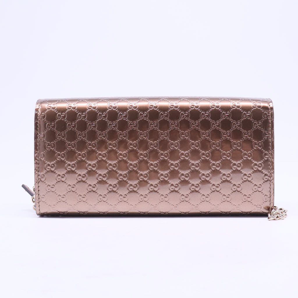 Bow Heart Continental Wallet Microguccissima Patent Long