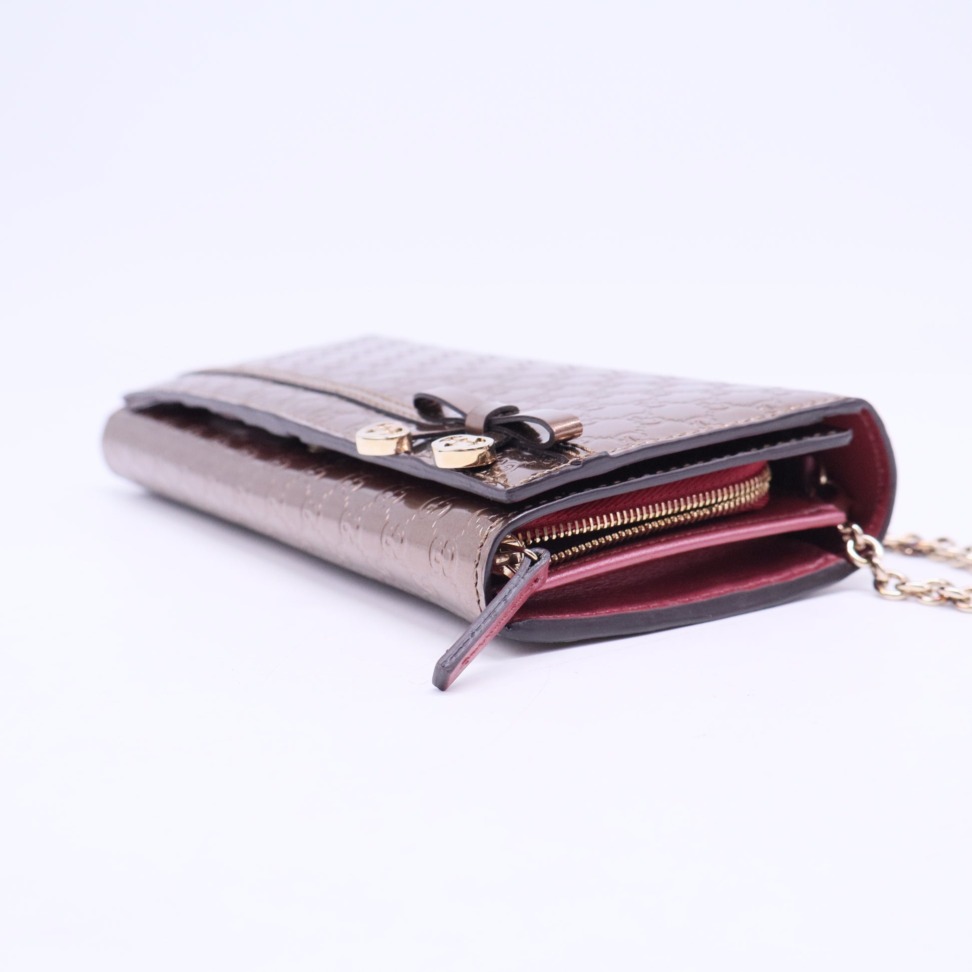 Bow Heart Continental Wallet Microguccissima Patent Long
