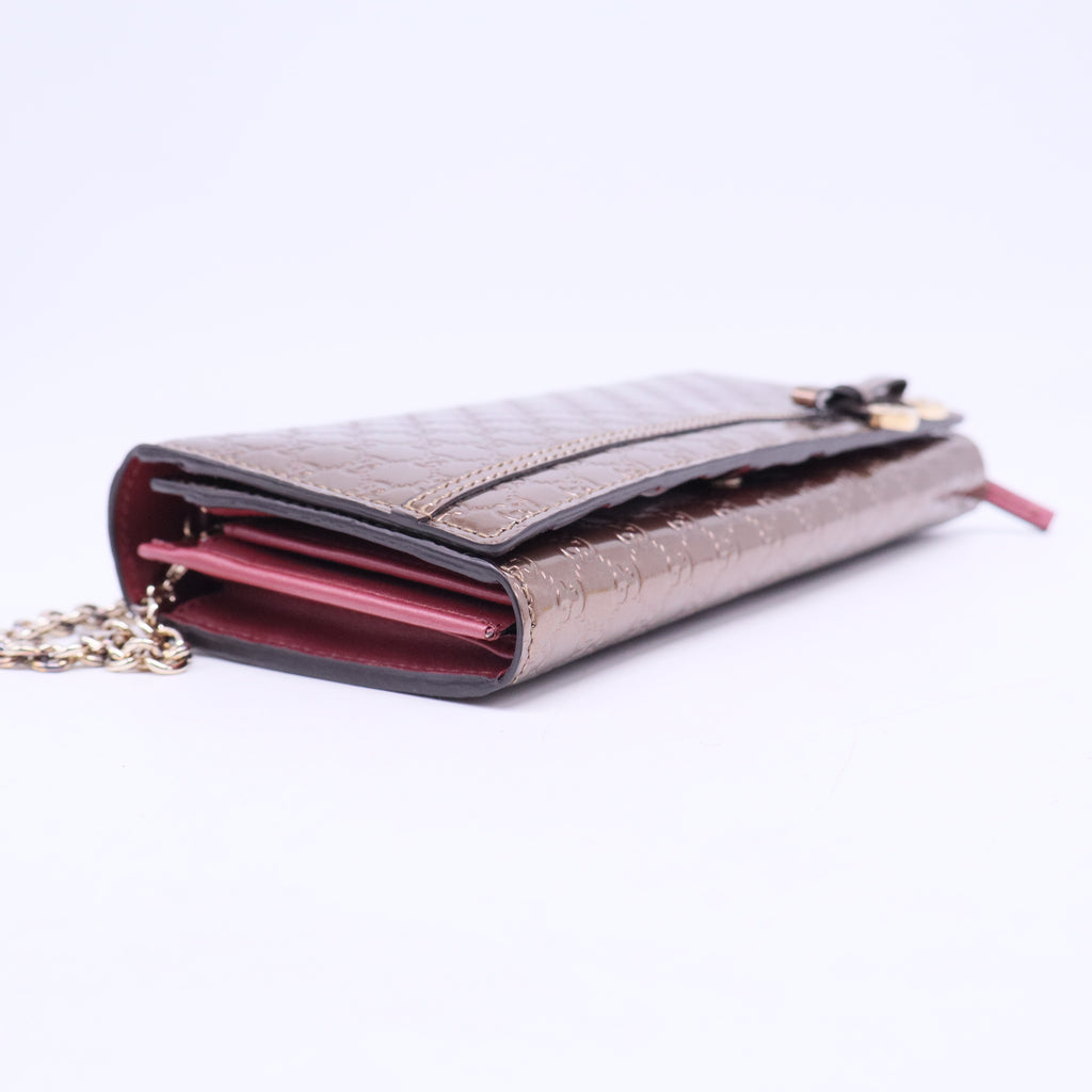Bow Heart Continental Wallet Microguccissima Patent Long