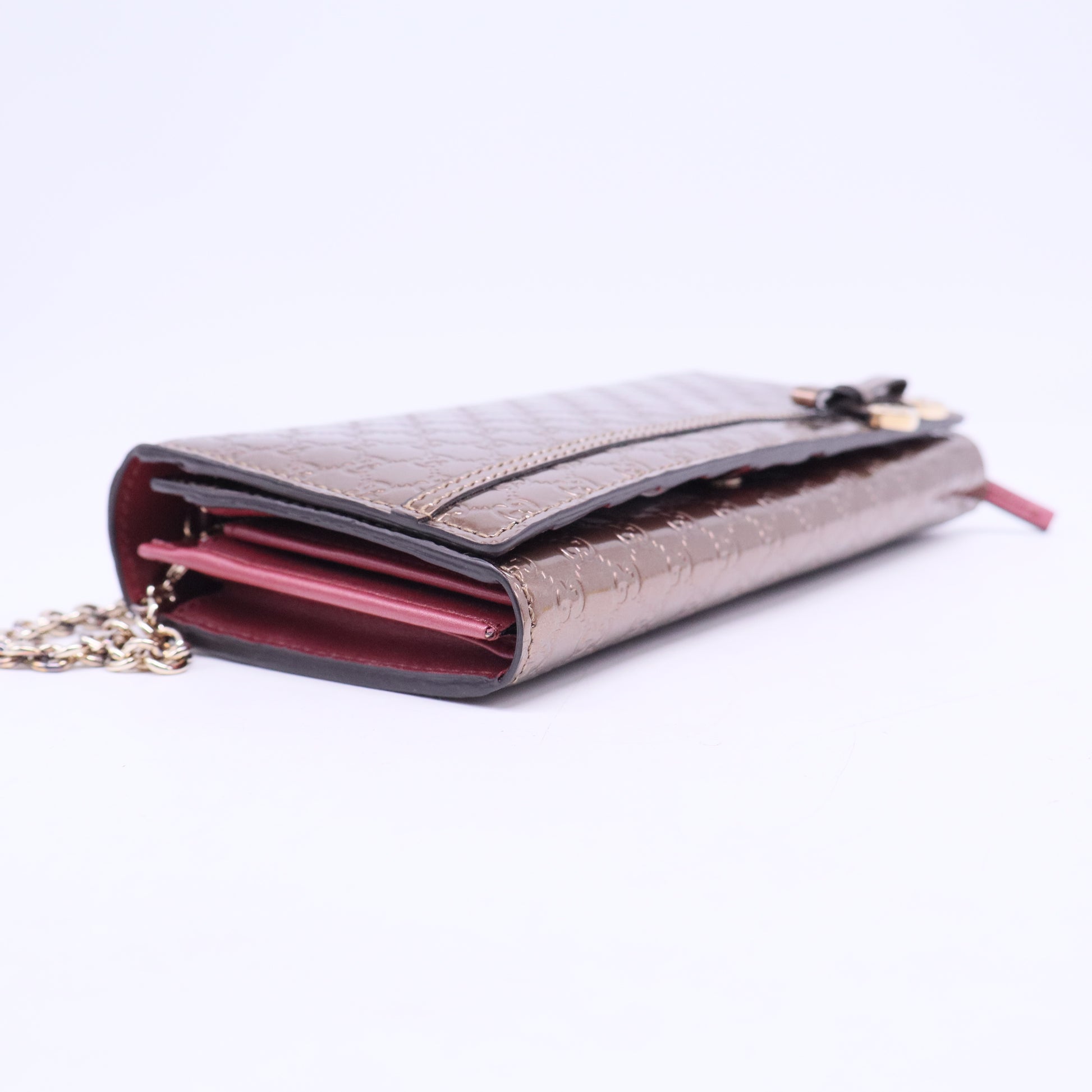 Bow Heart Continental Wallet Microguccissima Patent Long