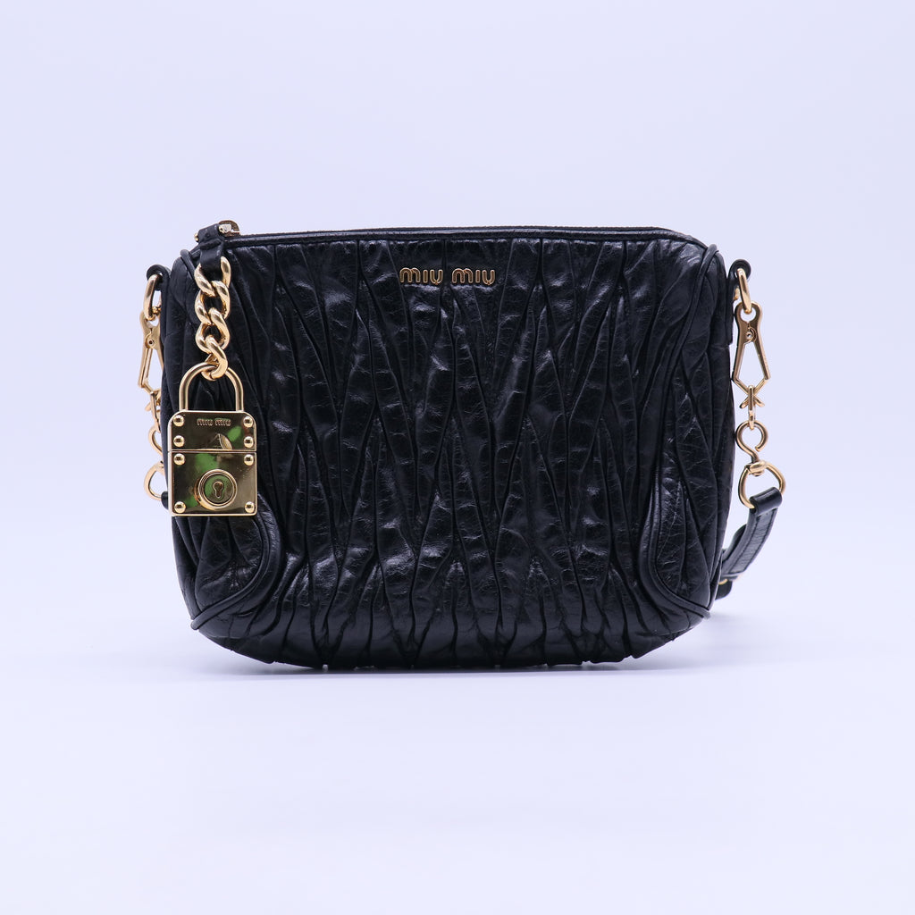 Nappa Matelasse Lux Shoulder Bag Nero Black B21307