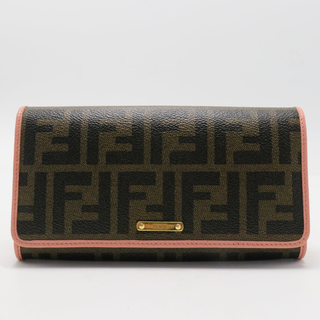Zucca print wallet with pink interior