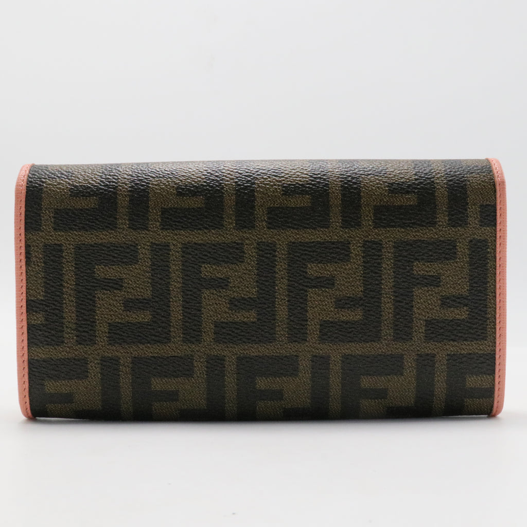 Zucca print wallet with pink interior