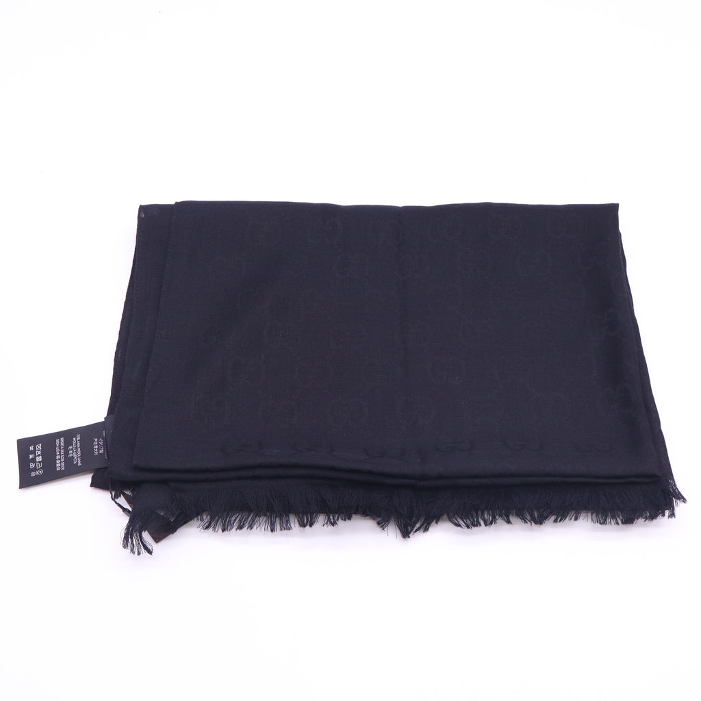 Gucci GG Jacquard Silk-Wool Shawl W23357