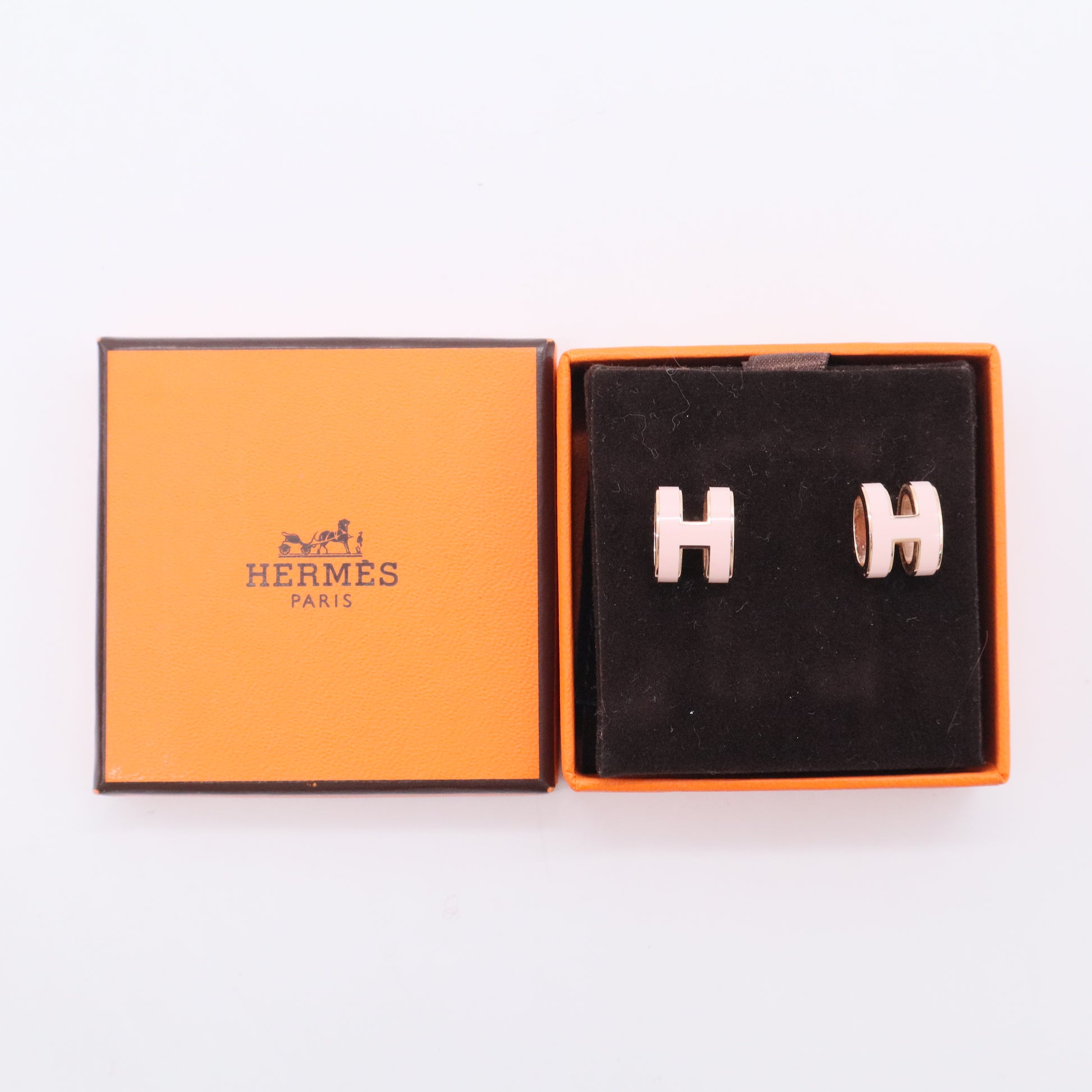 Hermes Pop H Earrings Gold-Tone Metal Twins LDJ3285