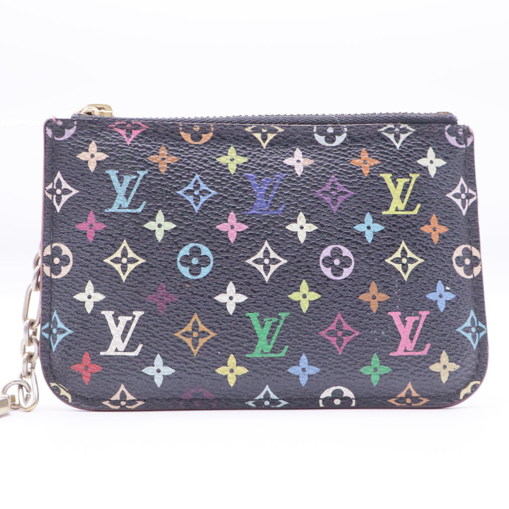 LV X TM Monogram Multicolor Key Pouch Black twins