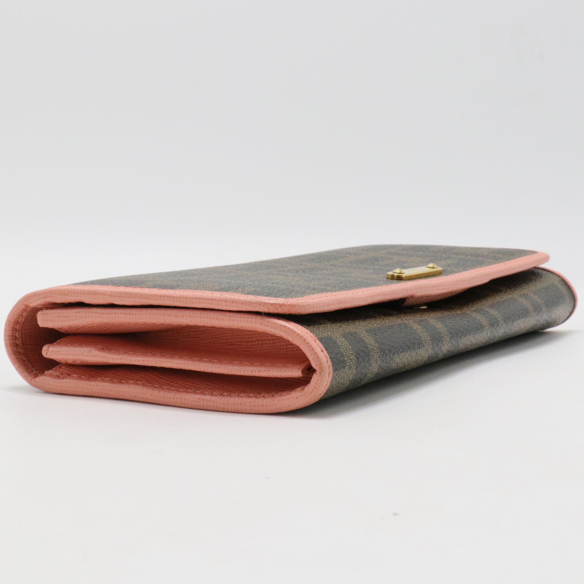 Zucca print wallet with pink interior