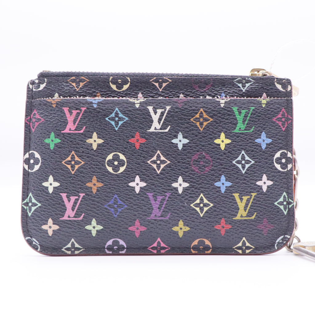 LV X TM Monogram Multicolor Key Pouch Black twins