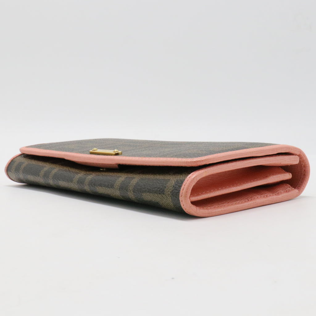 Zucca print wallet with pink interior