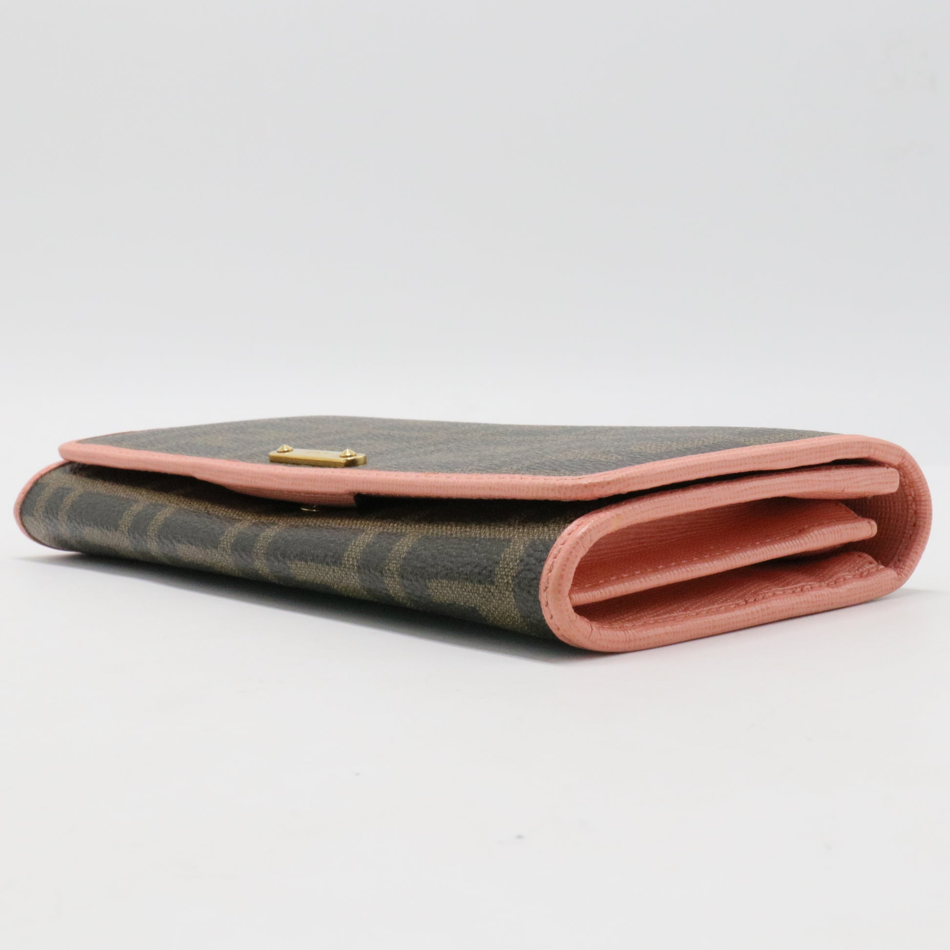Zucca print wallet with pink interior