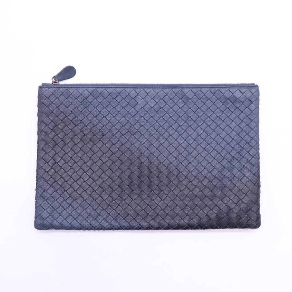 Clutch Calfskin Intrecciato Dark Blue W23356