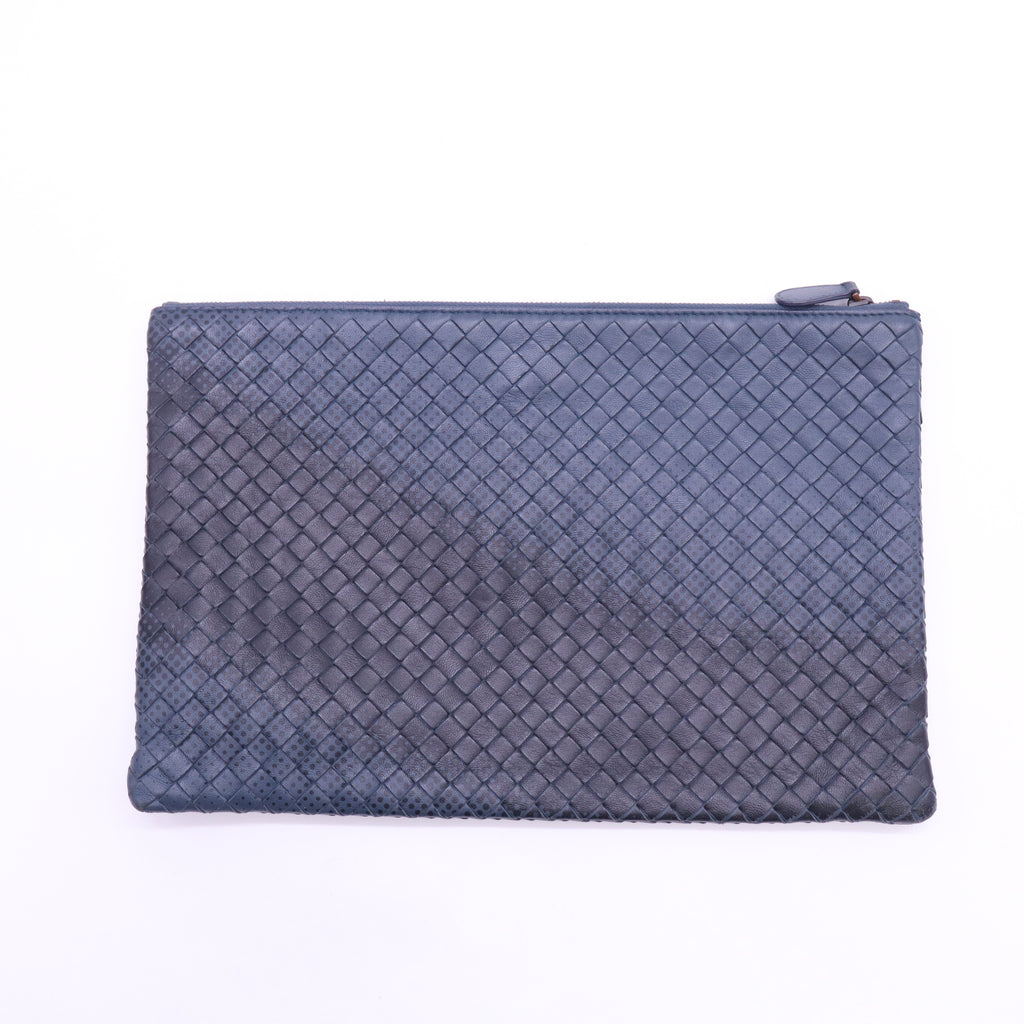 Clutch Calfskin Intrecciato Dark Blue W23356