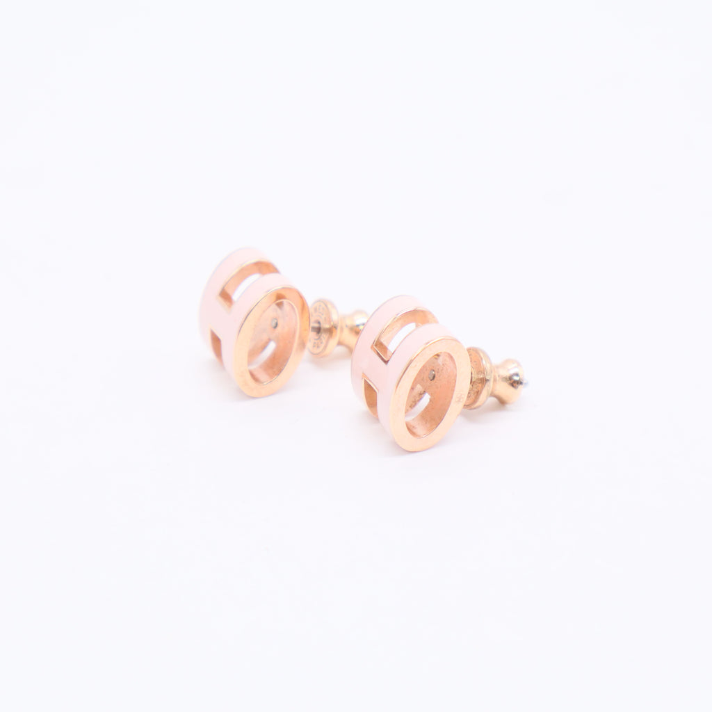 Hermes Pop H Earrings Gold-Tone Metal Twins LDJ3285