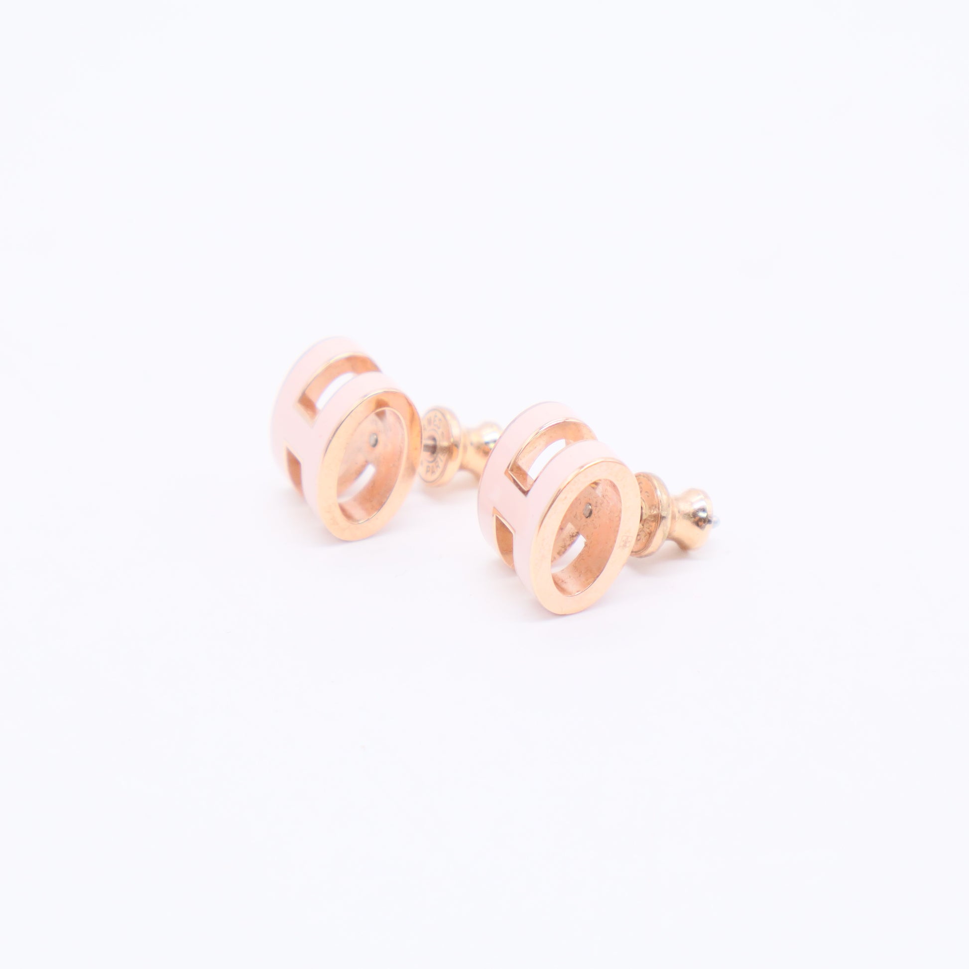 Hermes Pop H Earrings Gold-Tone Metal Twins LDJ3285
