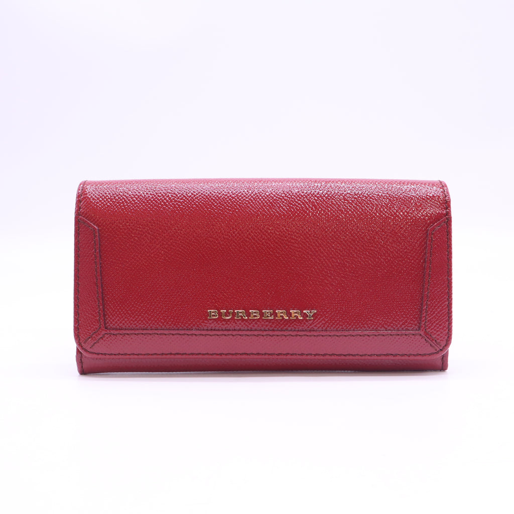 Burberry Rowe Grained Leather Continental Flap Wallet W23385