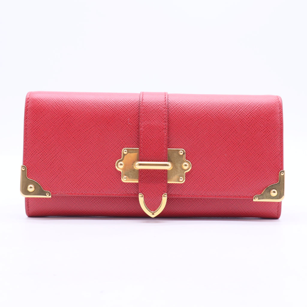 Fuoco Saffiano Leather Cahier Continental Wallet W20049