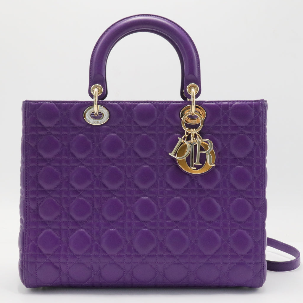 Lady Dior Bag Cannage Quilt Lambskin Large