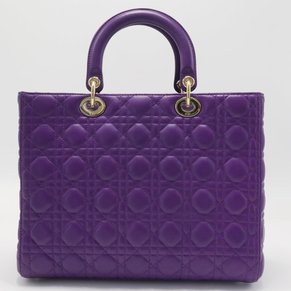 Lady Dior Bag Cannage Quilt Lambskin Large