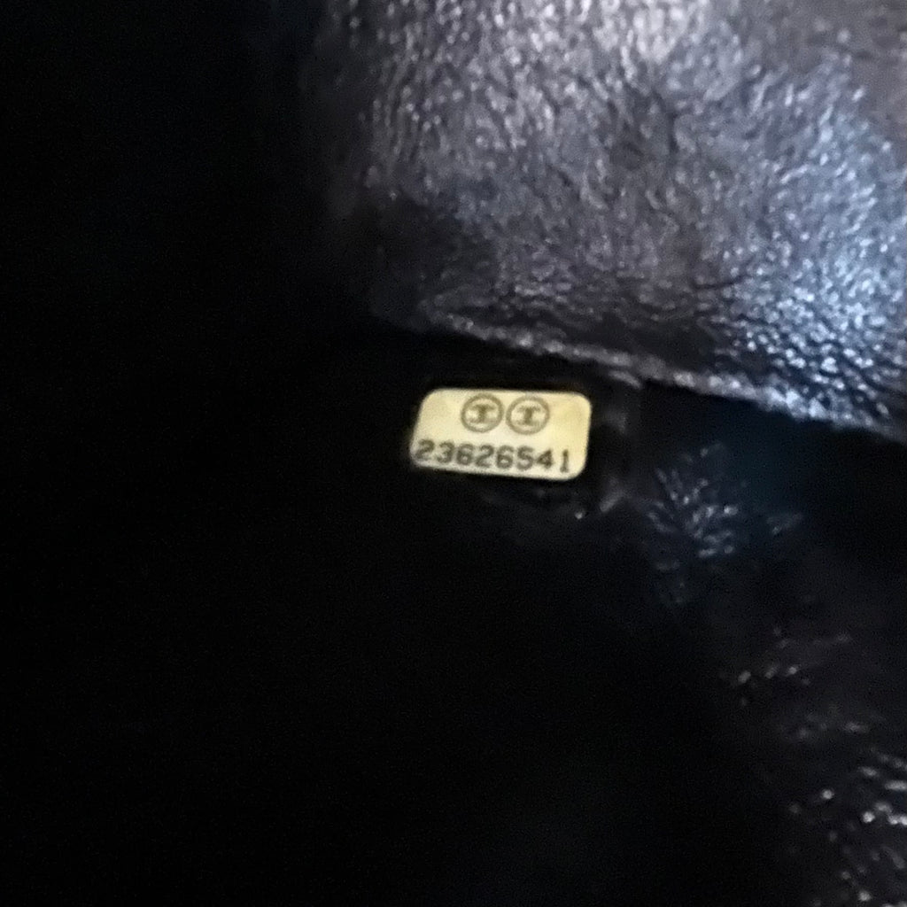 Crumpled Calfskin Quilted Medium Double Flap So Black twins