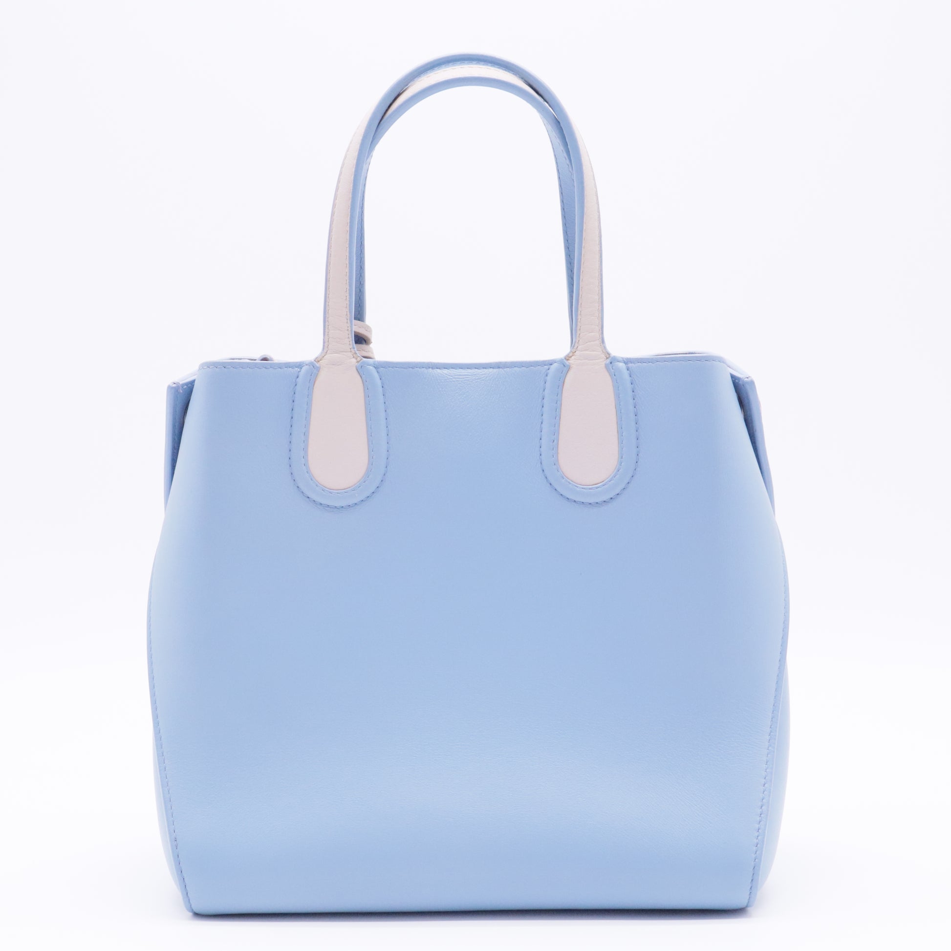 Calfskin Large Addict Shopping Tote Light Blue Beige