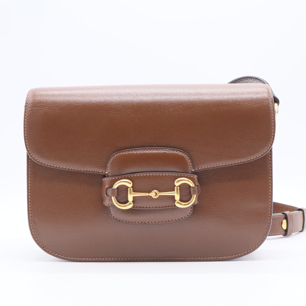 Azalea Calfskin Horsebit 1955 Shoulder Bag Brown Sugar twins