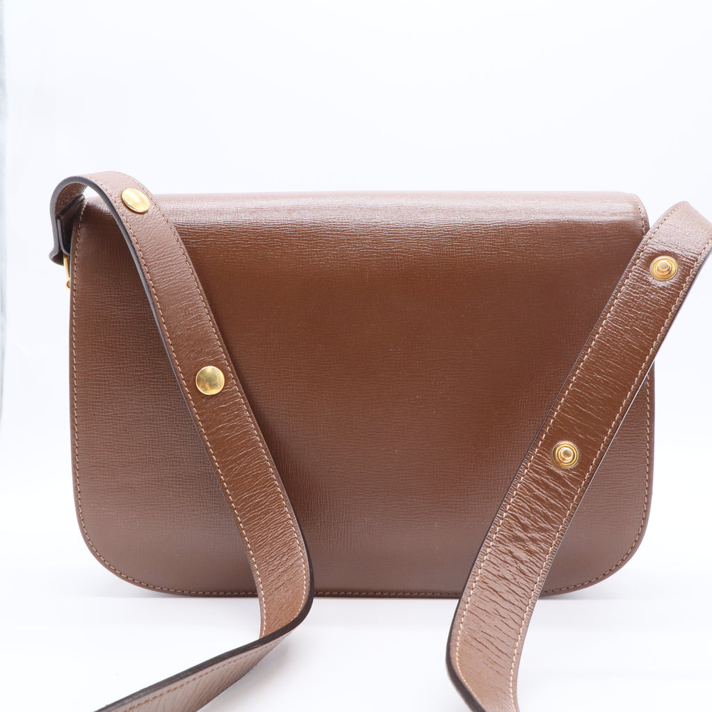 Azalea Calfskin Horsebit 1955 Shoulder Bag Brown Sugar twins