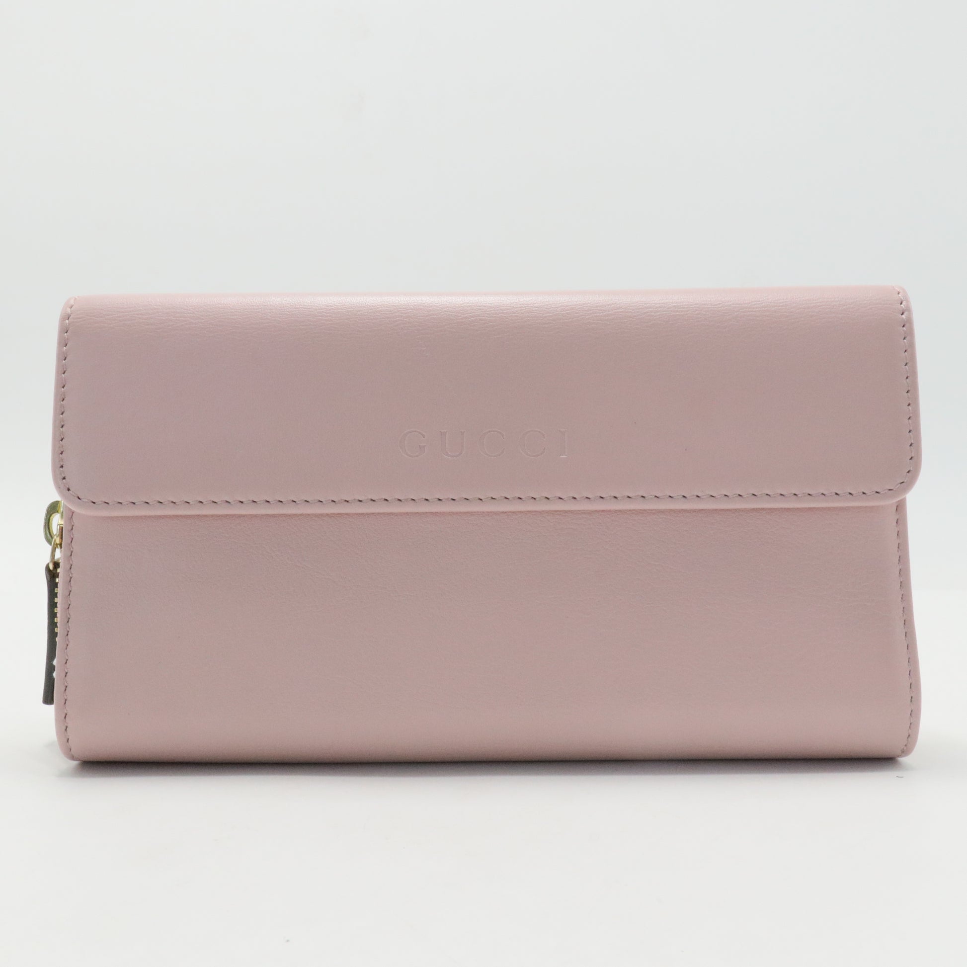 Pink Leather Long Wallet