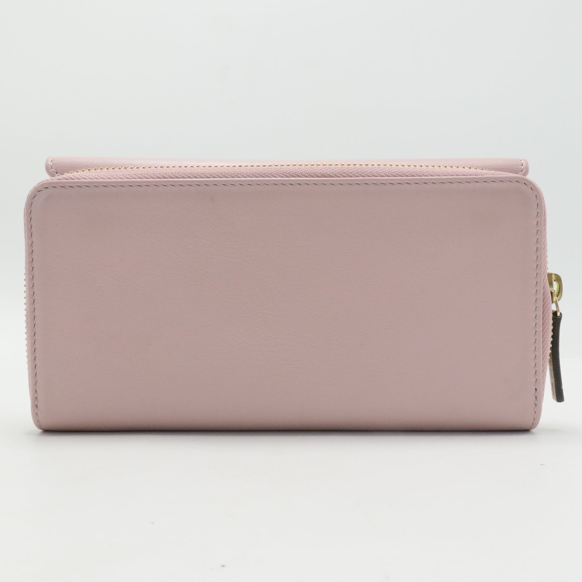 Pink Leather Long Wallet