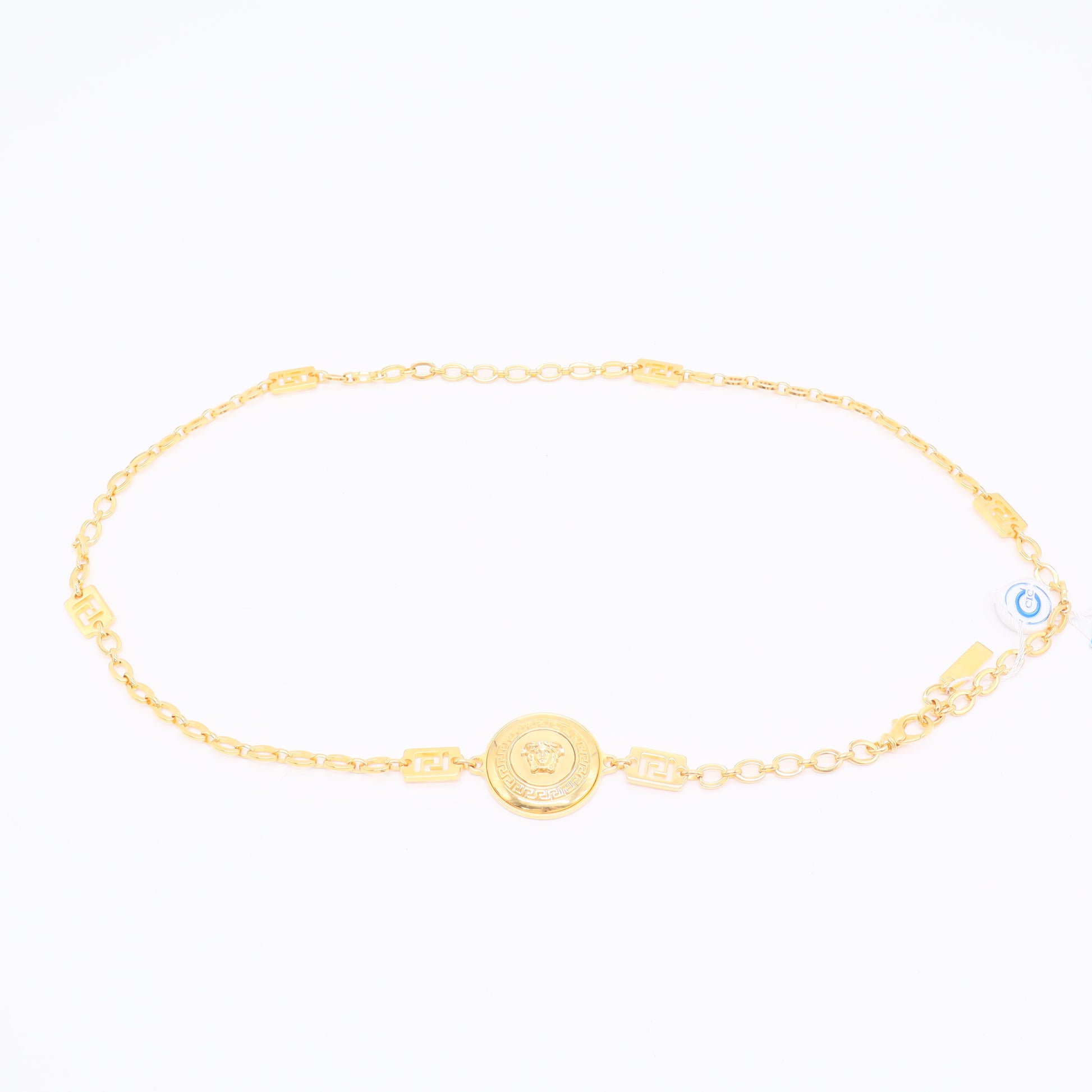 VERSACE Greca Pearl Chain Belt twins